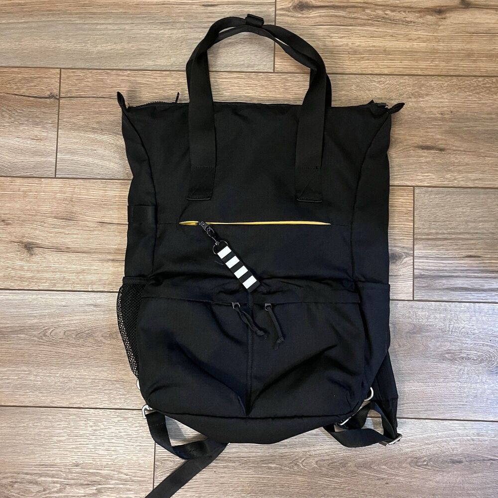 Ikea Varldens Black Backpack Tote Convertible Travel Laptop Bag 17in Zip Top